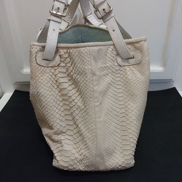 Vero Pitone Albino Python Snake Skin Handbag - Picture 4 of 10